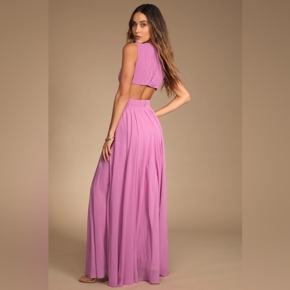 NWOT Vivid Imagination Lilac Cutout Maxi Dress - Picture 5 of 9